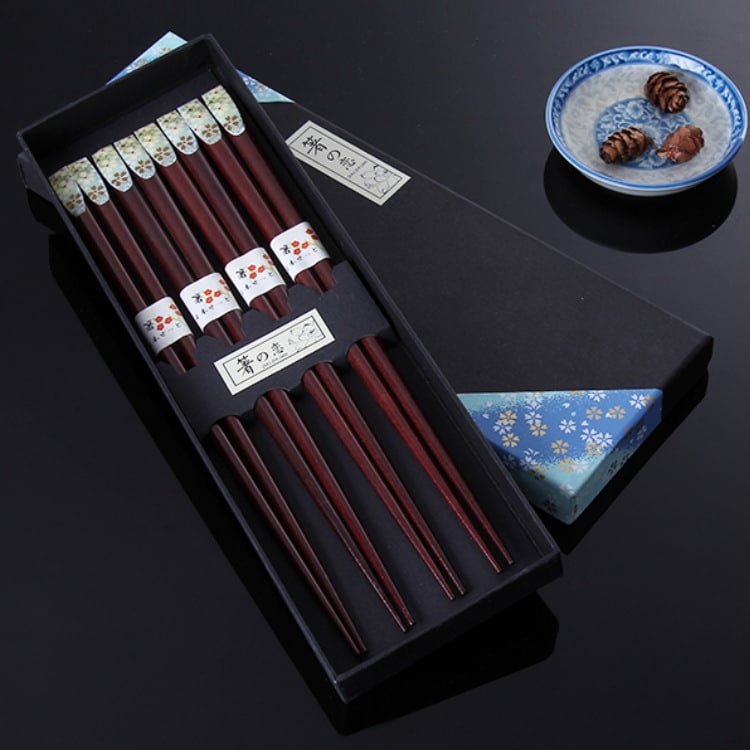 4 Pairs Sakura Nail Chopsticks Gift Set
